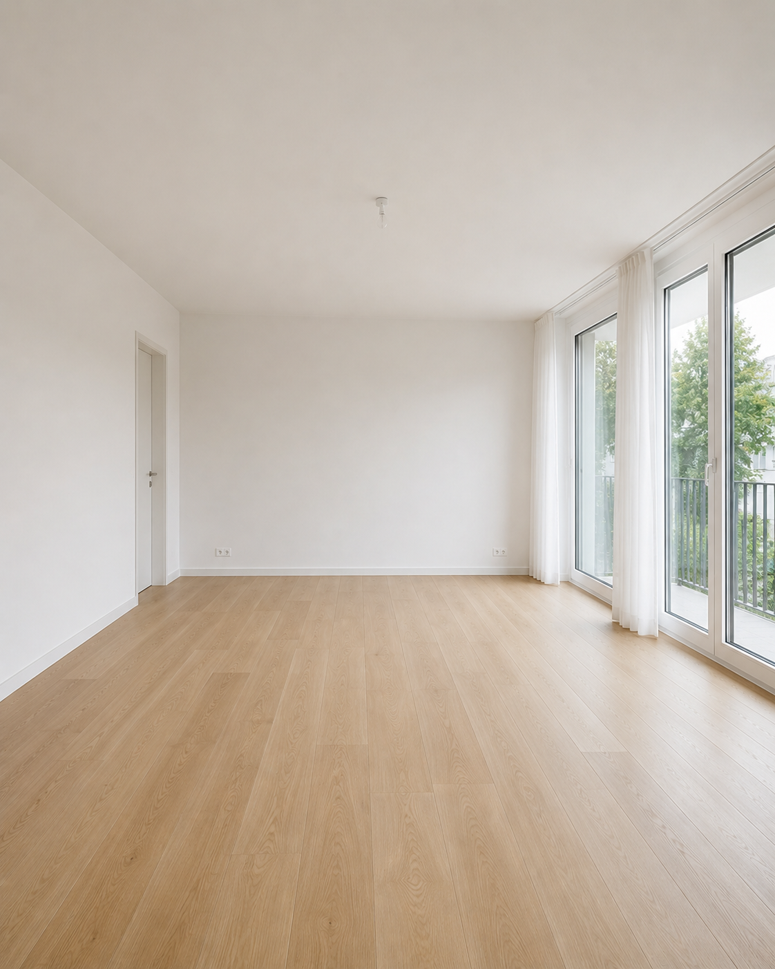Leerer Wohnraum vor der Möblierung
