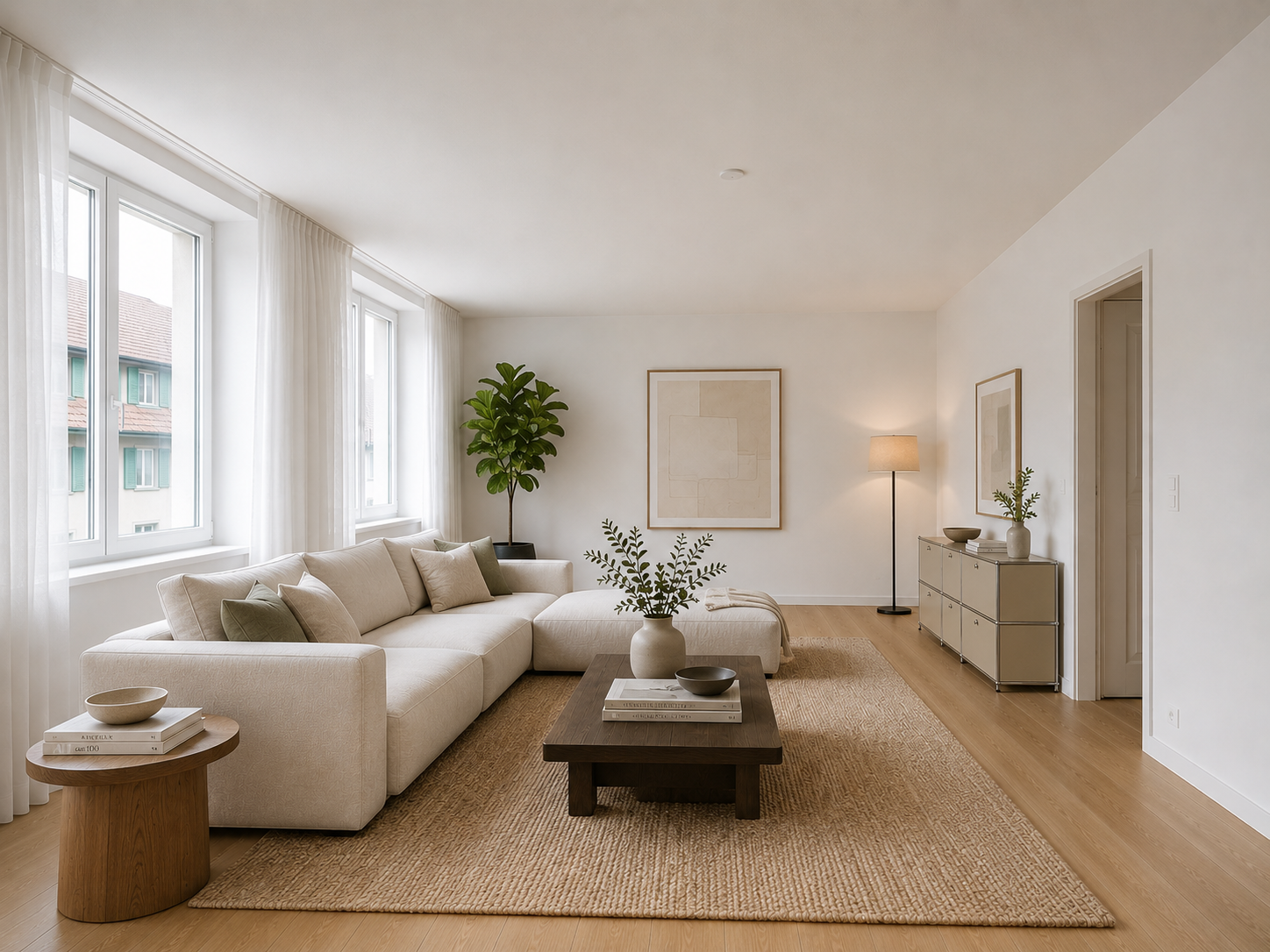 Wohnzimmer möbliert